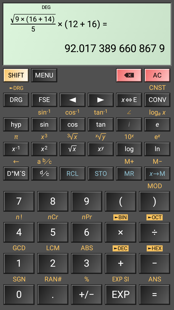 HiPER科学计算器 HiPER Scientific Calculator v7.2.2截图1